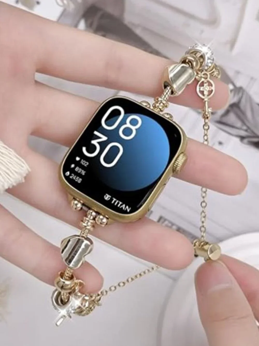 NEW Gold Stylish Apple Watch Band with Charms